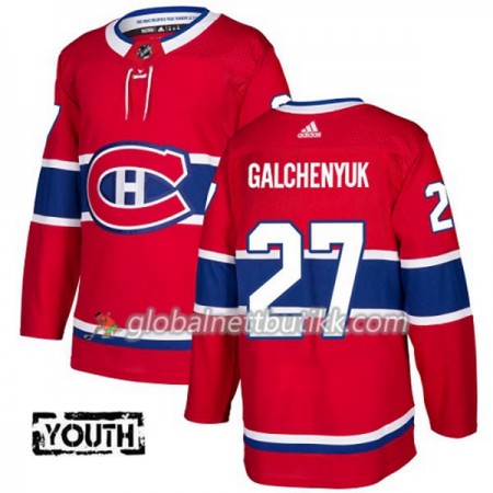 Montreal Canadiens Hockeydrakt Alex Galchenyuk 27 2017-2018 Rød Adidas Authentic - Barn